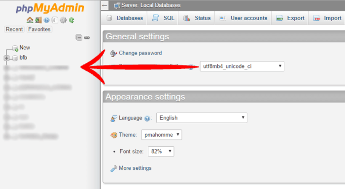 Select The Wordpress Database In Phpmyadmin