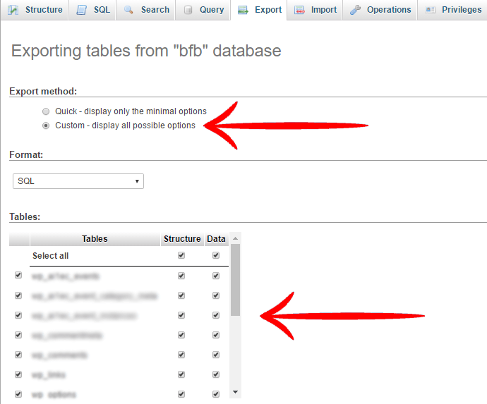 Phpmyadmin Custom Sql